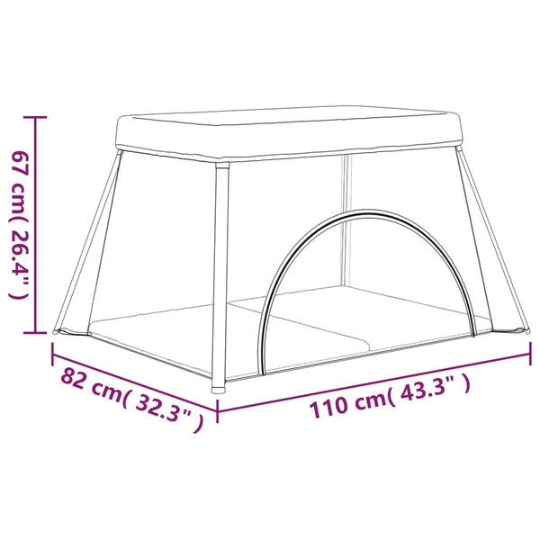 vidaXL Baby Playpen with Mattress Dark Grey Linen Fabric