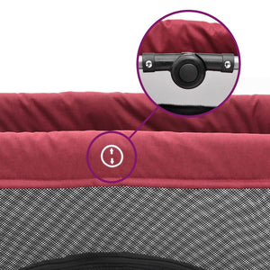 vidaXL Baby Playpen with Mattress Red Linen Fabric