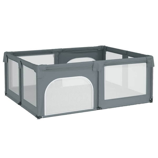 vidaXL Playpen with 2 Doors Light Grey Oxford Fabric