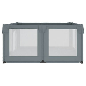 vidaXL Playpen with 2 Doors Light Grey Oxford Fabric