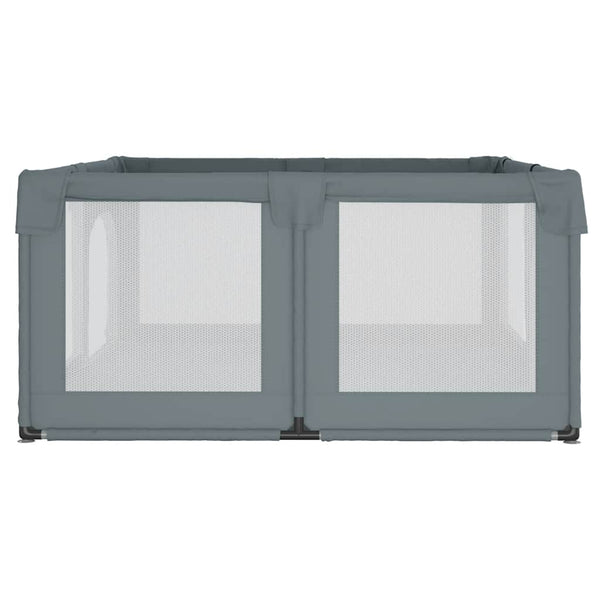 vidaXL Playpen with 2 Doors Light Grey Oxford Fabric
