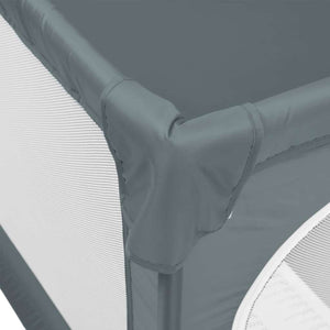 vidaXL Playpen with 2 Doors Light Grey Oxford Fabric