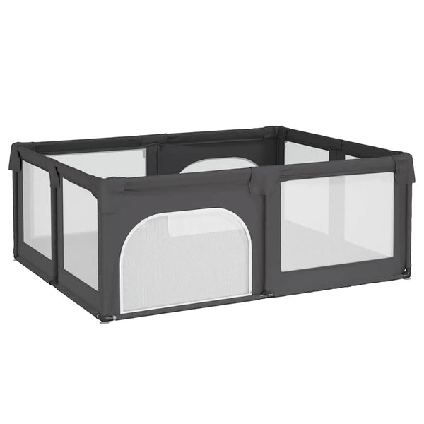 vidaXL Playpen with 2 Doors Dark Gray Oxford Fabric
