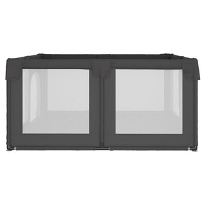 vidaXL Playpen with 2 Doors Dark Gray Oxford Fabric