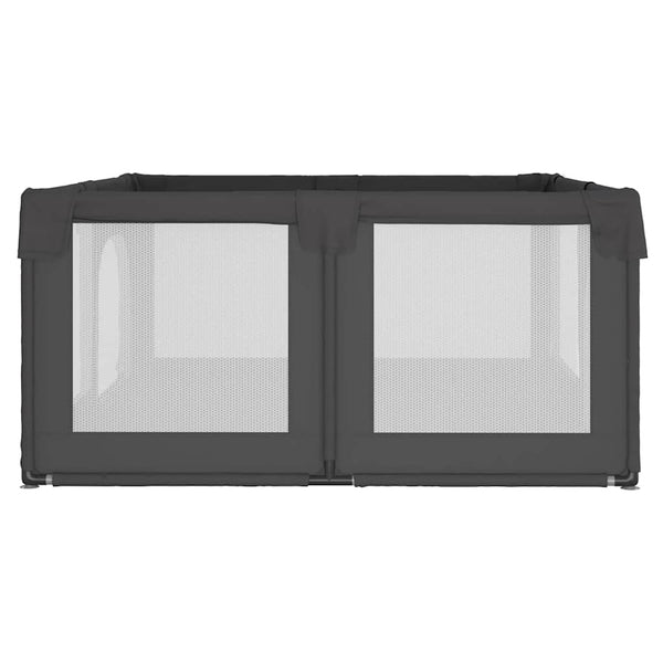 vidaXL Playpen with 2 Doors Dark Gray Oxford Fabric