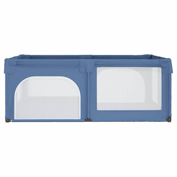 vidaXL Playpen with 2 Doors Light Blue Oxford Fabric