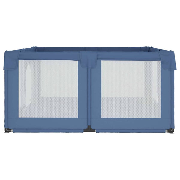 vidaXL Playpen with 2 Doors Light Blue Oxford Fabric