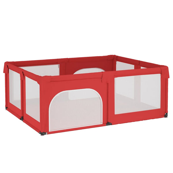 vidaXL Playpen with 2 Doors Red Oxford Fabric