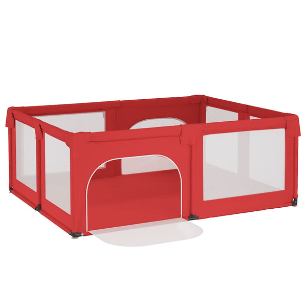 vidaXL Playpen with 2 Doors Red Oxford Fabric