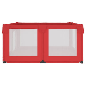 vidaXL Playpen with 2 Doors Red Oxford Fabric