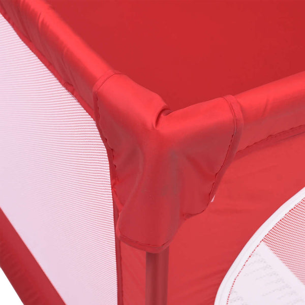vidaXL Playpen with 2 Doors Red Oxford Fabric