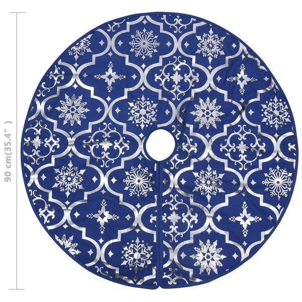 Blaue Weihnachtsbaumdecke mit Socke 90cm