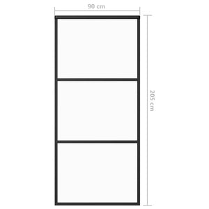 vidaXL Sliding Door Tempered Glass and Aluminum 90x205 cm Black