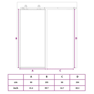 vidaXL Sliding Door Tempered Glass and Aluminum 90x205 cm Black