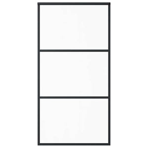 vidaXL Sliding Door Tempered Glass and Aluminum 102x205 cm Black