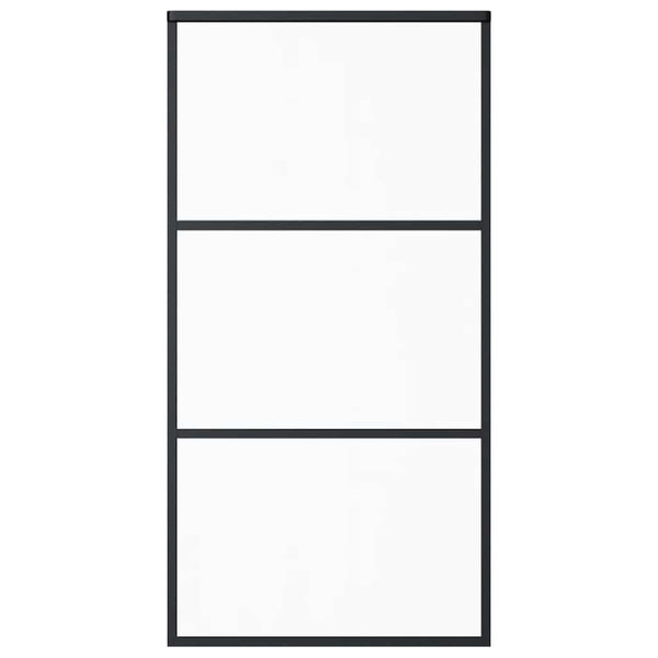 vidaXL Sliding Door Tempered Glass and Aluminum 102x205 cm Black