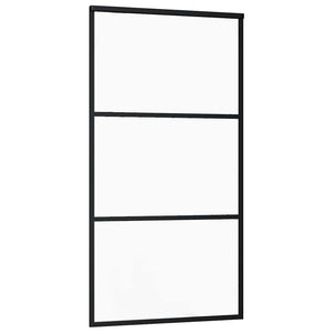 vidaXL Sliding Door Tempered Glass and Aluminum 102x205 cm Black