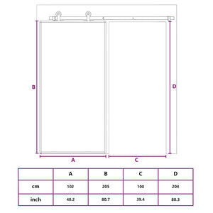vidaXL Sliding Door Tempered Glass and Aluminum 102x205 cm Black