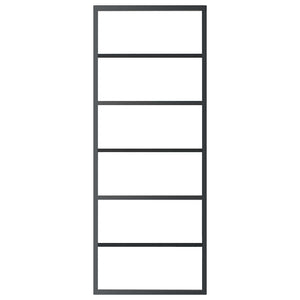 vidaXL Sliding Door Tempered Glass and Aluminum 76x205 cm Black