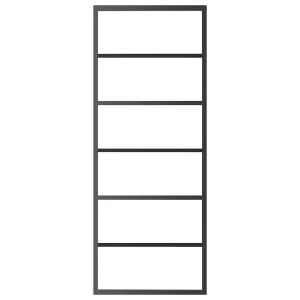 vidaXL Sliding Door Tempered Glass and Aluminum 76x205 cm Black