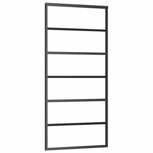 vidaXL Sliding Door Tempered Glass and Aluminum 90x205 cm Black