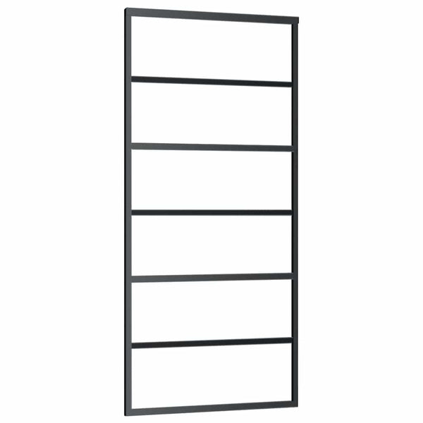 vidaXL Sliding Door Tempered Glass and Aluminum 90x205 cm Black