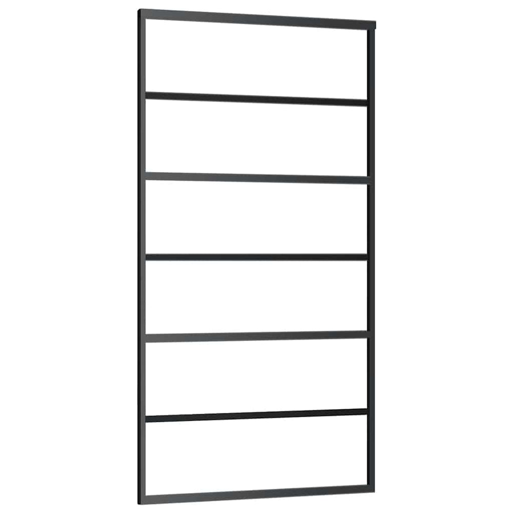 vidaXL Sliding Door Tempered Glass and Aluminum 102x205 cm Black