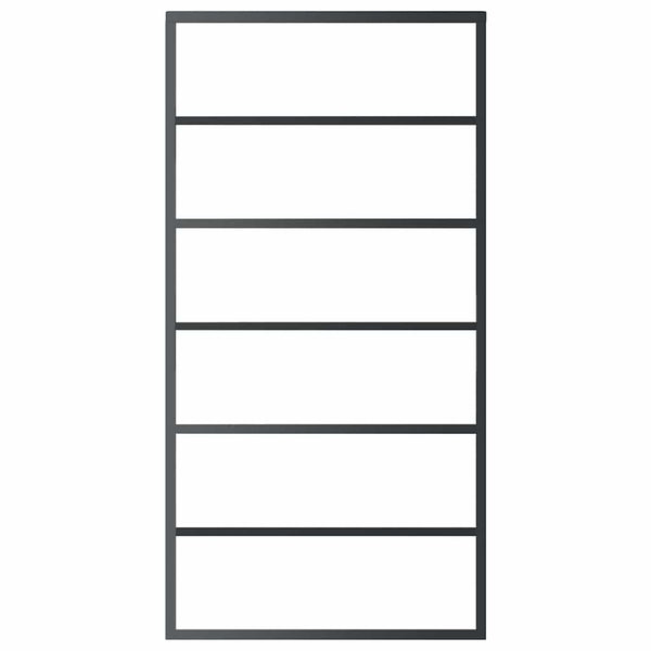 vidaXL Sliding Door Tempered Glass and Aluminum 102x205 cm Black