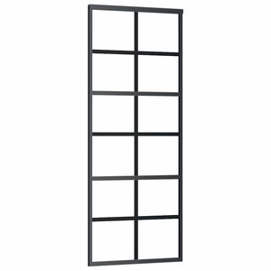 vidaXL Sliding Door Tempered Glass and Aluminum 76x205 cm Black