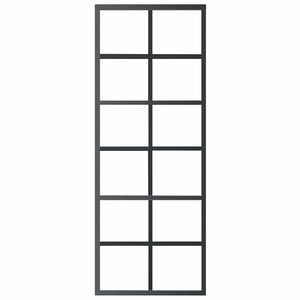 vidaXL Sliding Door Tempered Glass and Aluminum 76x205 cm Black