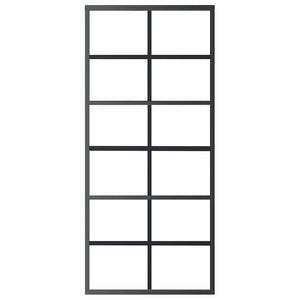 vidaXL Sliding Door Tempered Glass and Aluminum 90x205 cm Black