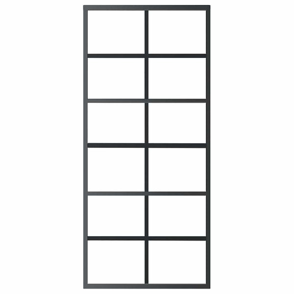 vidaXL Sliding Door Tempered Glass and Aluminum 90x205 cm Black