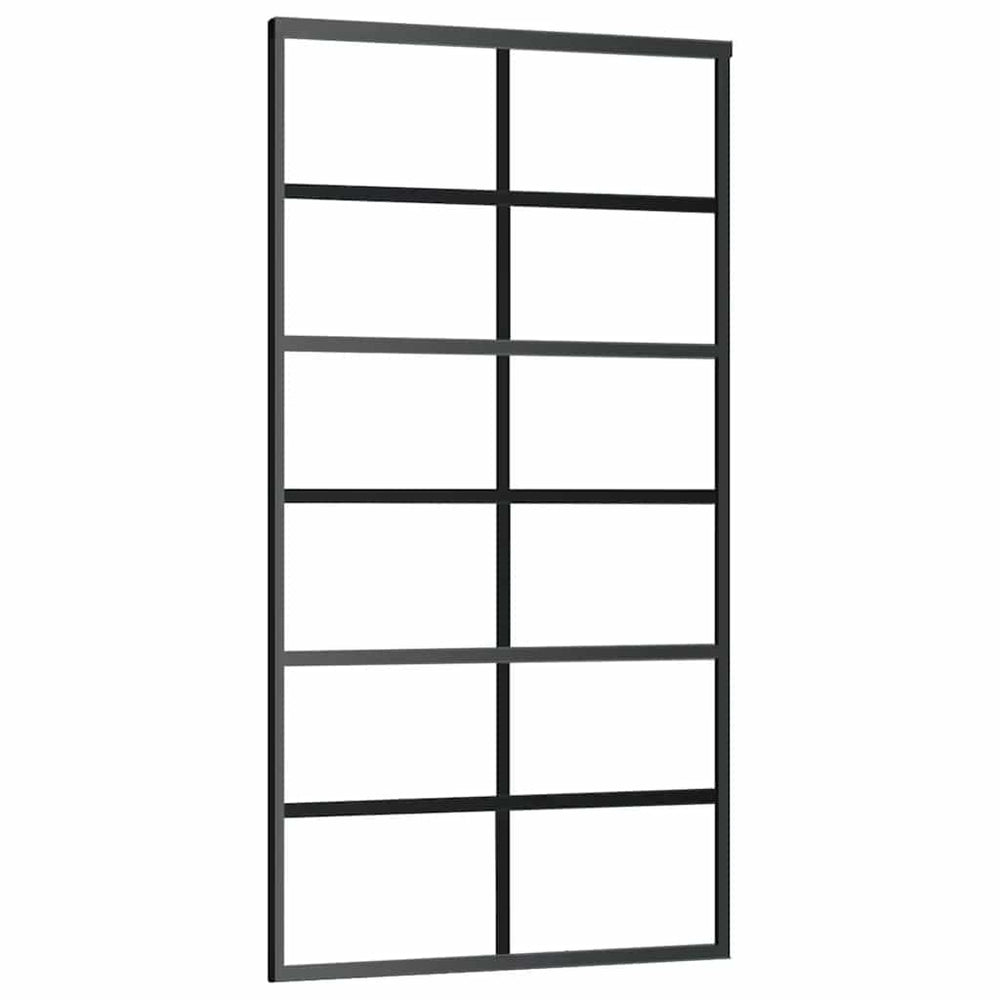 vidaXL Sliding Door Tempered Glass and Aluminum 102x205 cm Black