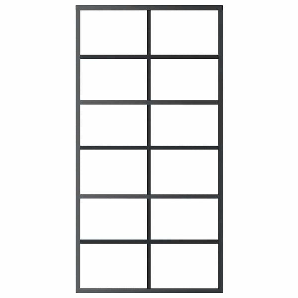 vidaXL Sliding Door Tempered Glass and Aluminum 102x205 cm Black