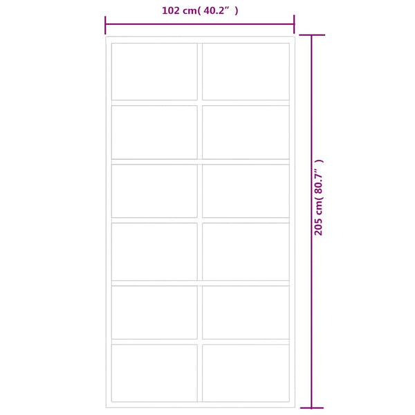 vidaXL Sliding Door Tempered Glass and Aluminum 102x205 cm Black