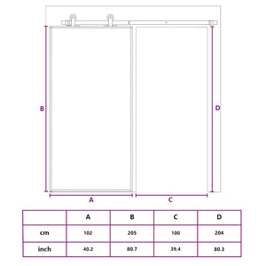 vidaXL Sliding Door Tempered Glass and Aluminum 102x205 cm Black