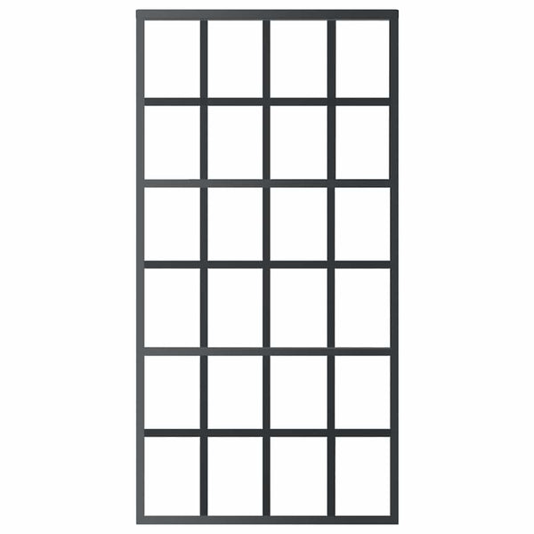 vidaXL Sliding Door Tempered Glass and Aluminum 102x205 cm Black