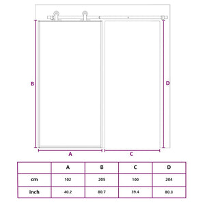 vidaXL Sliding Door Tempered Glass and Aluminum 102x205 cm Black