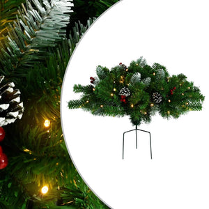 vidaXL Artificial Christmas Tree with Lights Outdoor Green 40 cm
