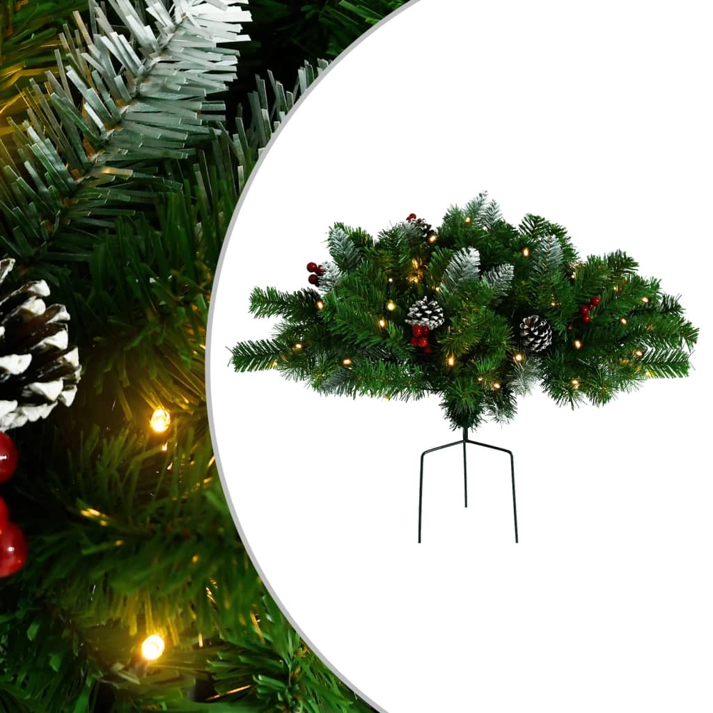 vidaXL Artificial Christmas Tree with Lights Outdoor Green 40 cm