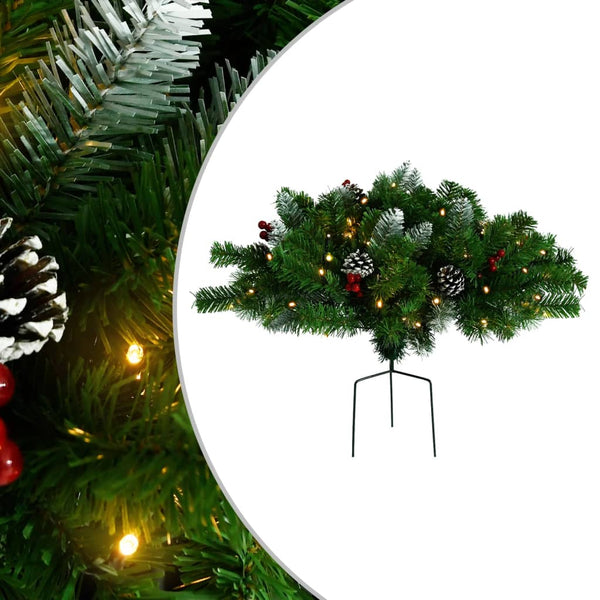 vidaXL Artificial Christmas Tree with Lights Outdoor Green 40 cm