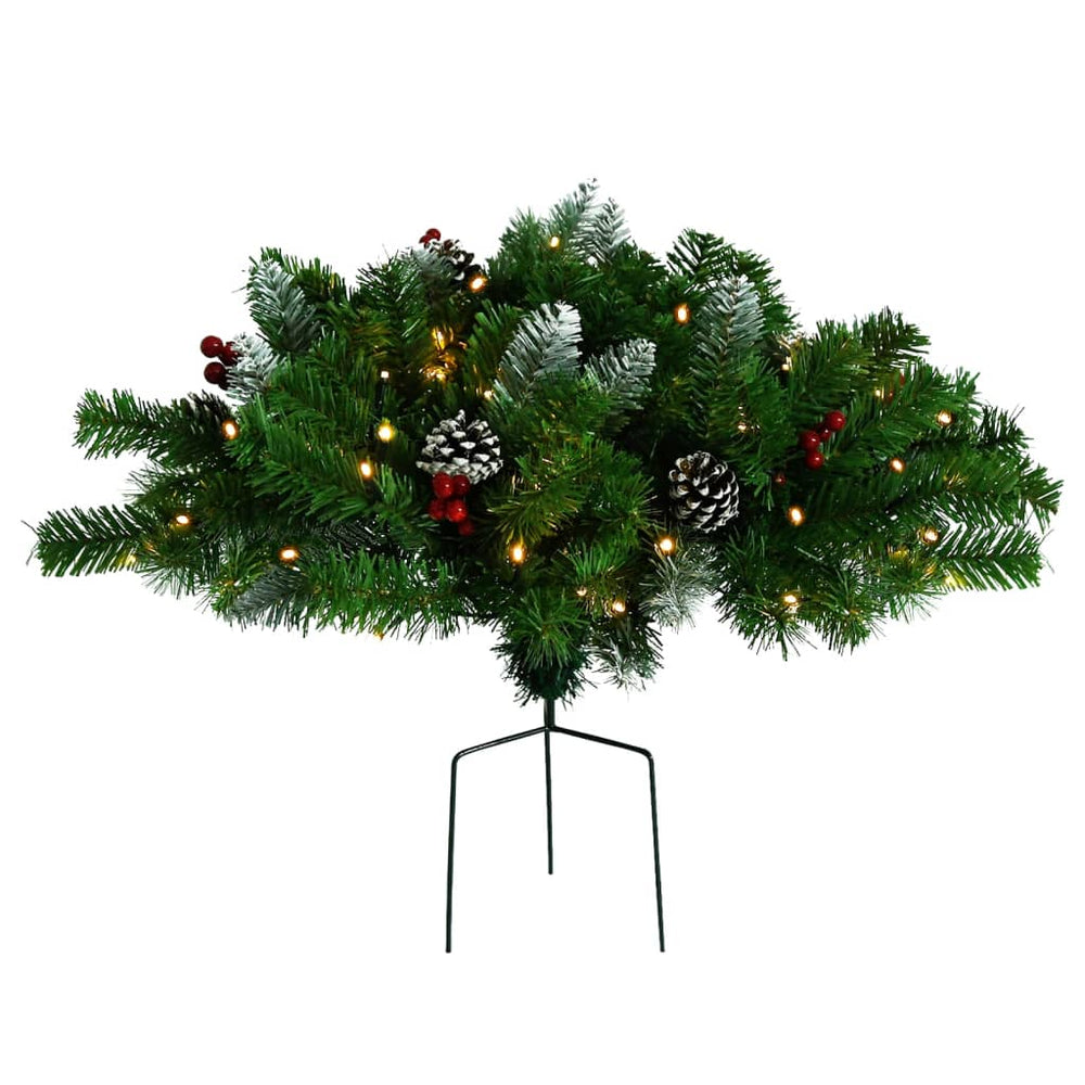vidaXL Artificial Christmas Tree with Lights Outdoor Green 40 cm