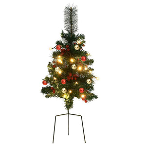 vidaXL Artificial Christmas Tree with Lights 2 pcs Outdoor 76 cm