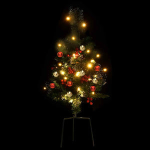 vidaXL Artificial Christmas Tree with Lights 2 pcs Outdoor 76 cm