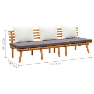 vidaXL Garden Daybed 200x65 cm Solid Acacia Wood