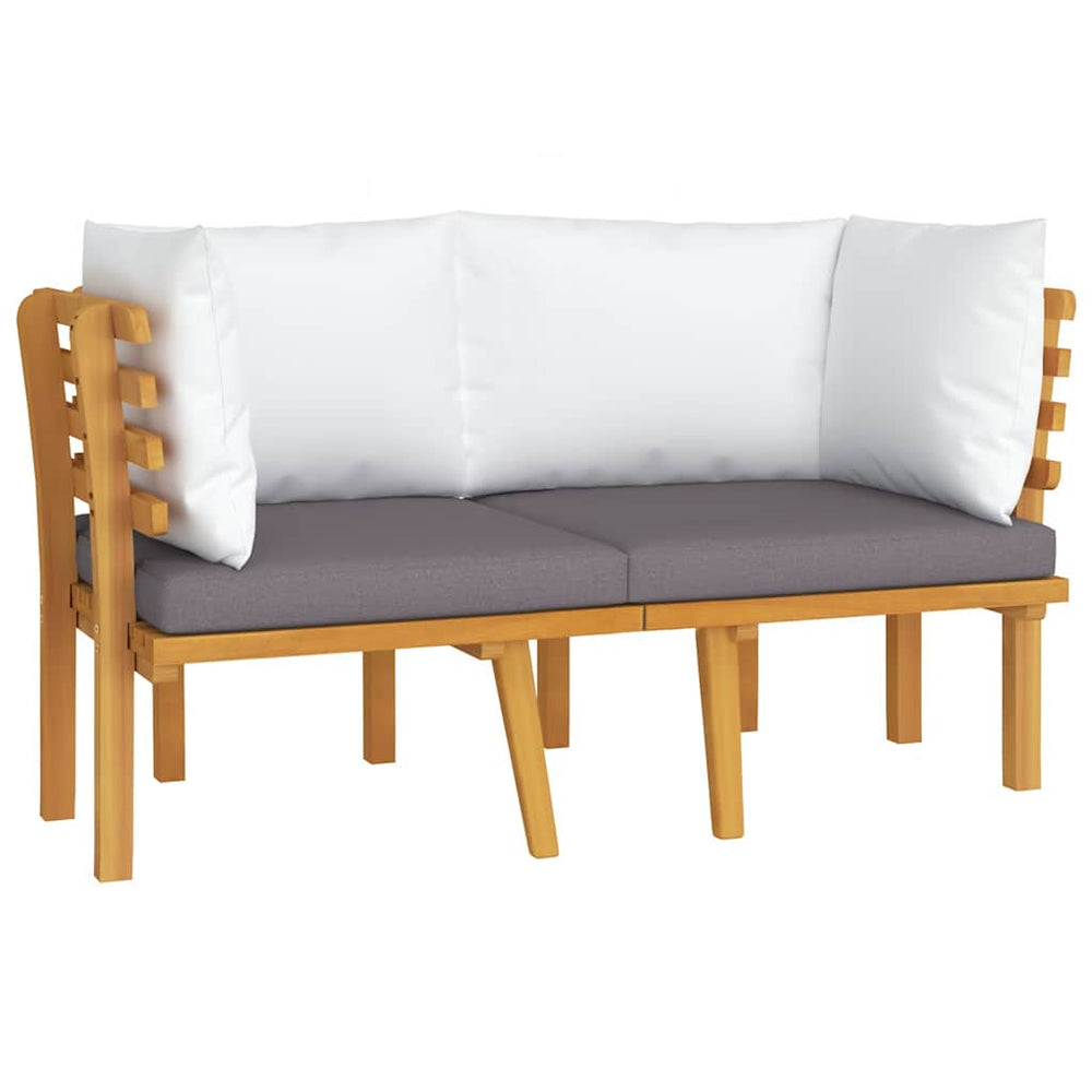 vidaXL 2-Seater Garden Sofa with Cushions Solid Acacia Wood