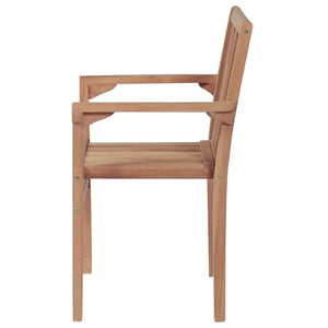 vidaXL Stackable Garden Chairs with Cushions 6 pcs. Solid Teak Wood