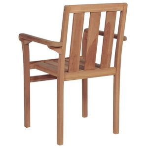 vidaXL Stackable Garden Chairs with Cushions 6 pcs. Solid Teak Wood