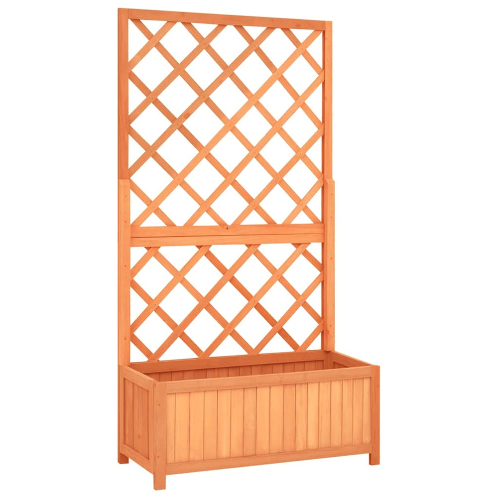 vidaXL Garden Trellis with Planter Brown 70x30x135 cm Fir Wood