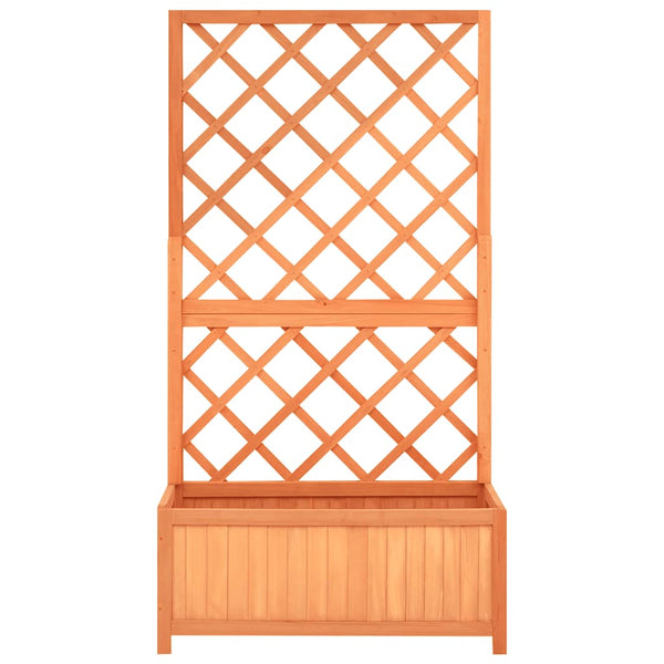 vidaXL Garden Trellis with Planter Brown 70x30x135 cm Fir Wood